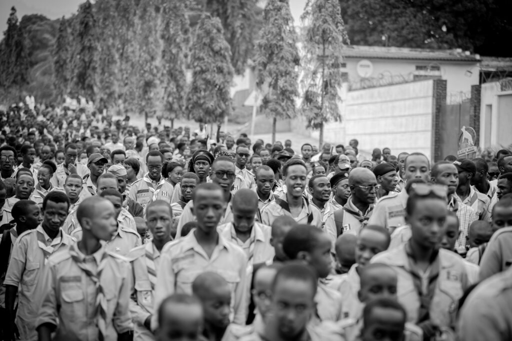 Scout students on a walk